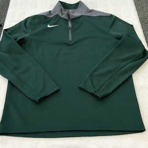 Nike training long sleeve quarter zip‎ green gray pullover shirt men’s